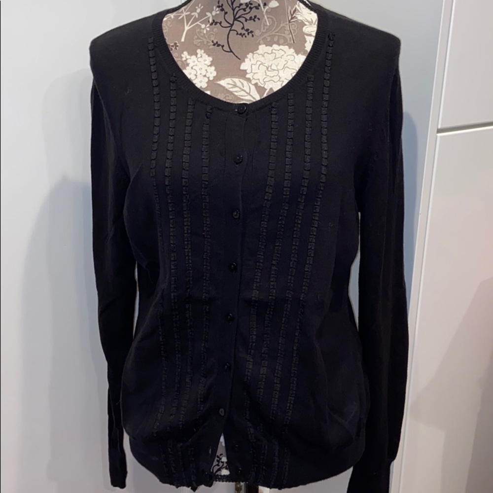 Only Mine Black Ribbon Cardigan